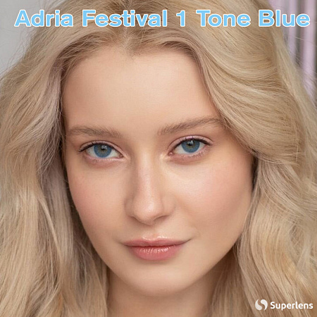 Кольорові контактні лінзи Adria Festival 1 Tone Blue (Блакитні)