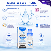  WET PLUS Comfort Line 10 ml | Увлажняющие капли для глаз с гиалуронатом натрия 0,3%
