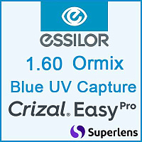 Essilor 1.6 AS Ormix Blue UV Capture Crizal Easy Pro очковые линзы