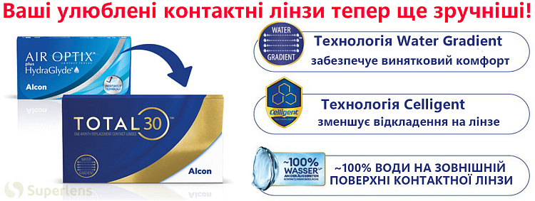 Купуй Total30 замість Air Optix plus HydraGlyde
