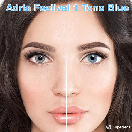 Кольорові контактні лінзи Adria Festival 1 Tone Blue (Блакитні)
