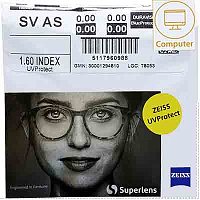 Лінзи для окулярів  ZEISS Single Vision 1.6 DuraVision Blue Protect Лінзи для окулярів  ZEISS Single Vision 1.6 DuraVision Blue Protect