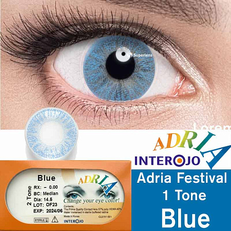 Кольорові контактні лінзи Adria Festival 1 Tone Blue (Блакитні)