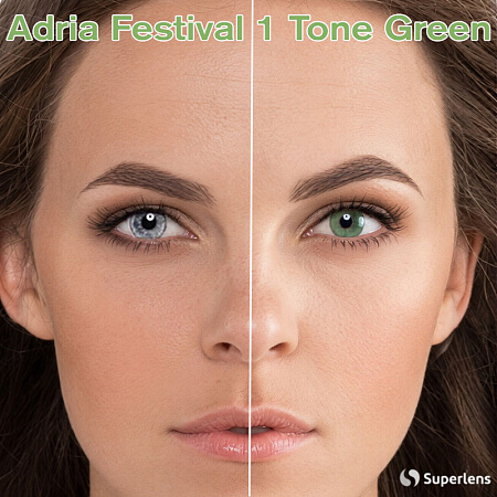 Кольорові контактні лінзи Adria Festival 1 Tone Green (Зелені)