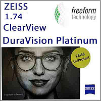 Zeiss Single Vision ClearView 1.74 DuraVision Platinum UV очковые линзы