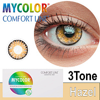 MyColor 3 Tone Hazel контактні кольорові лінзи Interojo