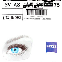 Zeiss SV 1.74 AS DV Platinum Zeiss SV 1.74 AS DV Platinum