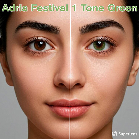 Кольорові контактні лінзи Adria Festival 1 Tone Green (Зелені)