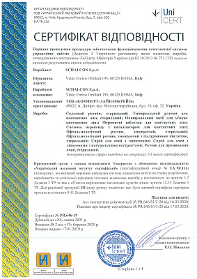 Сертификат соответствия Schalcon