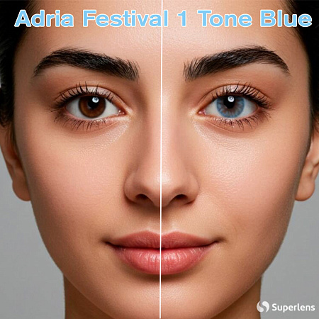 Кольорові контактні лінзи Adria Festival 1 Tone Blue (Блакитні)