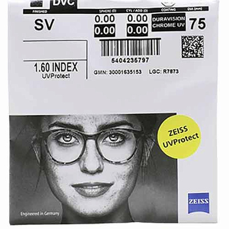 ZEISS Single Vision 1.6 DuraVision Chrome UV