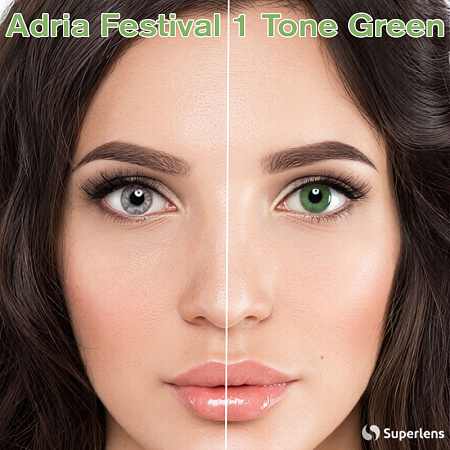 Кольорові контактні лінзи Adria Festival 1 Tone Green (Зелені)