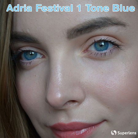 Кольорові контактні лінзи Adria Festival 1 Tone Blue (Блакитні)