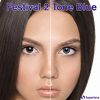 Adria Festival 2 Tone Blue контактні кольорові лінзи Interojo