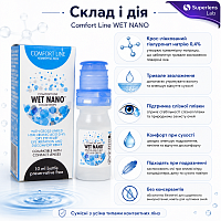  WET NANO Comfort Line 10 ml | Увлажняющие капли с гиалуроновой кислотой 0,4%