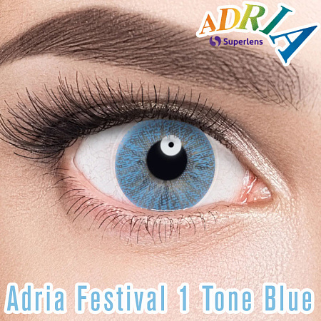 Кольорові контактні лінзи Adria Festival 1 Tone Blue (Блакитні)