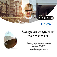 Фотохромні лінзи Hoya Hilux 1.5 SENSITY Brown AQUA