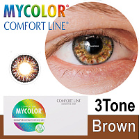 MyColor 3 Tone Brown контактні кольорові лінзи Interojo