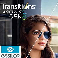 фотохромные (хамелеоны) Essilor 1.5 Orma Transitions GEN 8 Brown/Grey Crizal Easy Pro 