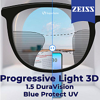 ZEISS Progressive Light 3D 1.5 DuraVision Blue Protect UV лінзи для окулярів